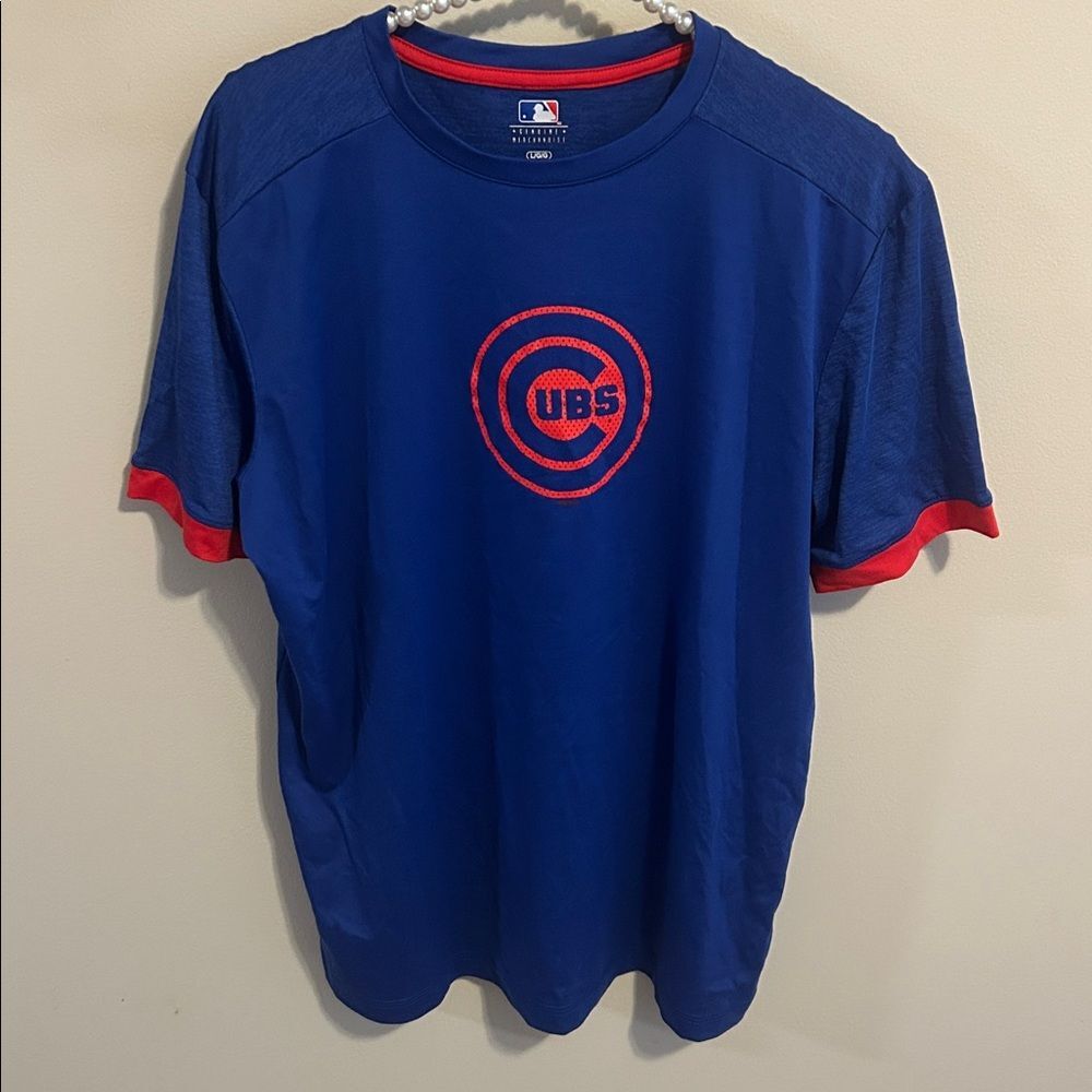MLB Chicago Cubs Shirt Mens Large Genuine Merchandise Performance Blue Baseball